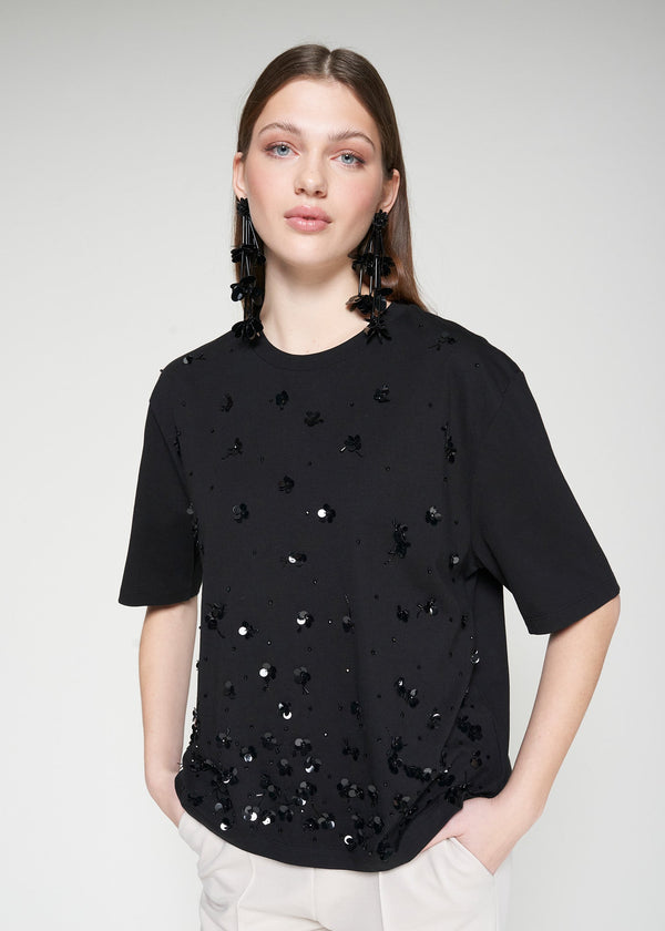 Black Floral Tee