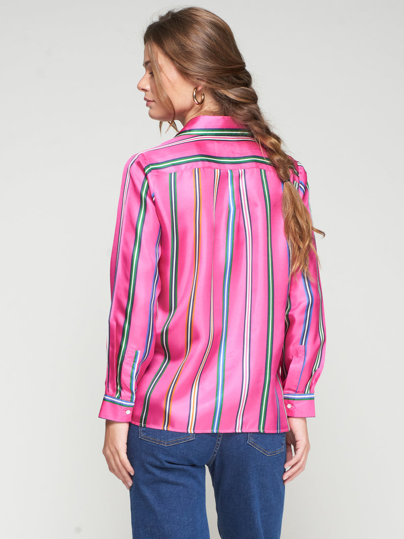 Stripe Silk Blouse