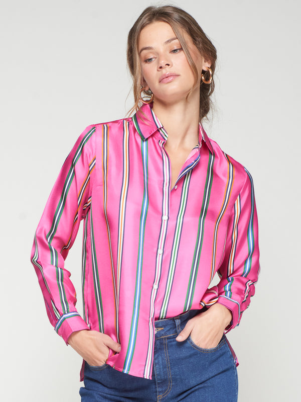 Stripe Silk Blouse