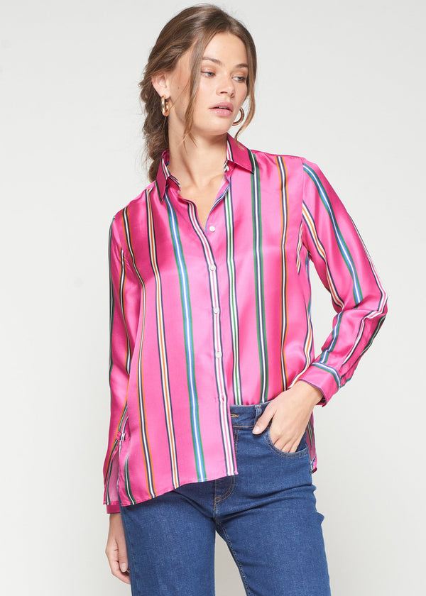 Stripe Silk Blouse