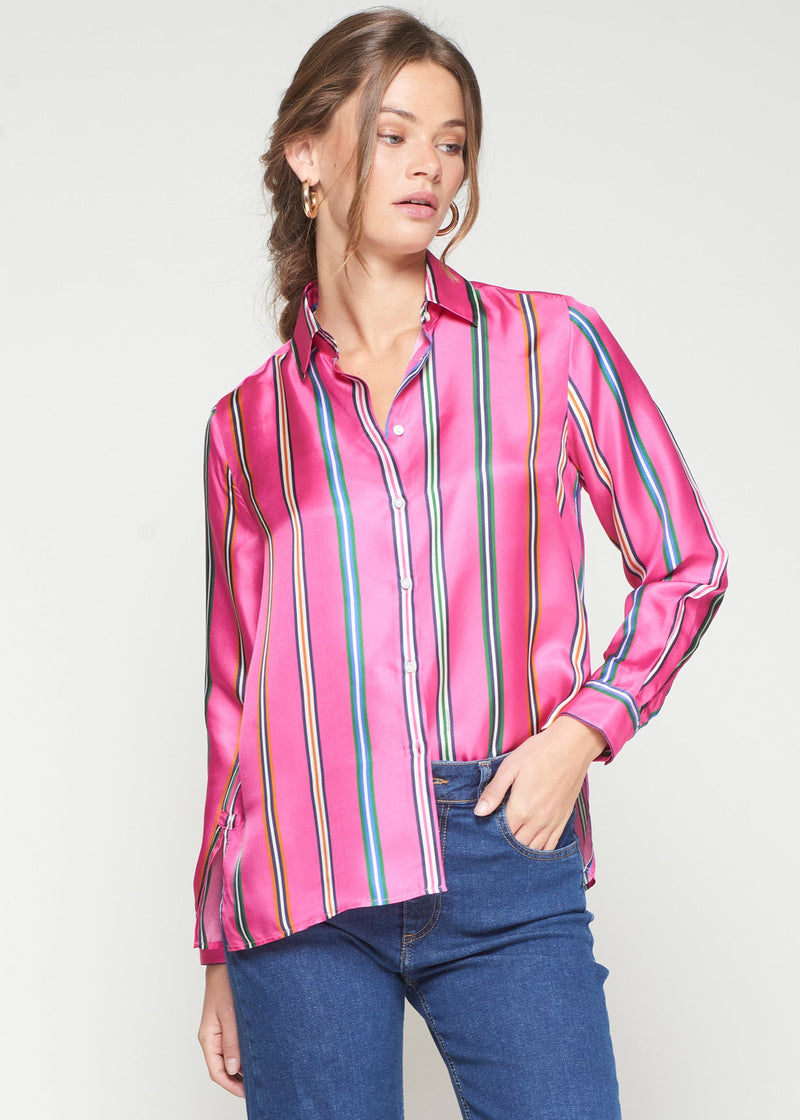 Stripe Silk Blouse