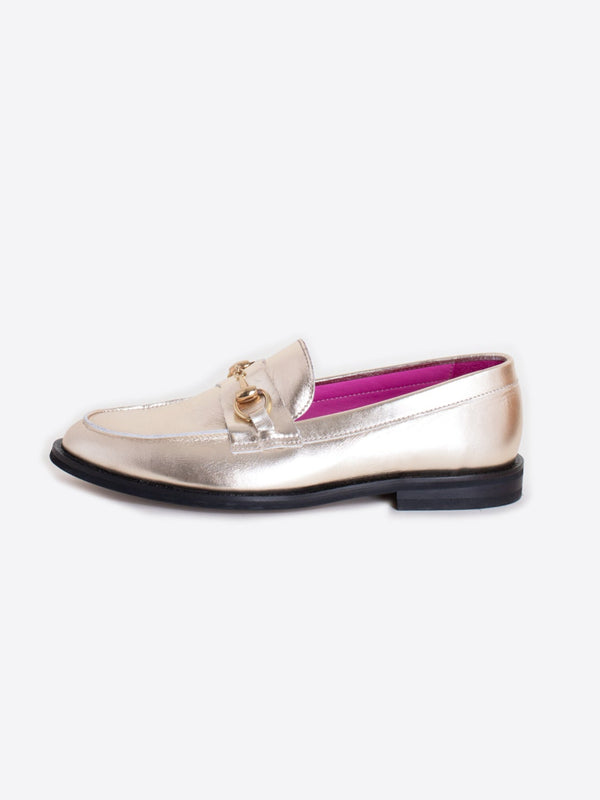 Metallic Gold Loafers