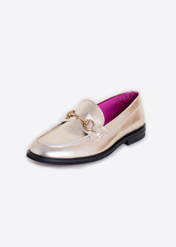 Metallic Gold Loafers