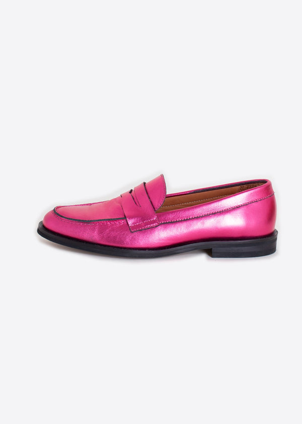 Metallic Pink Loafers