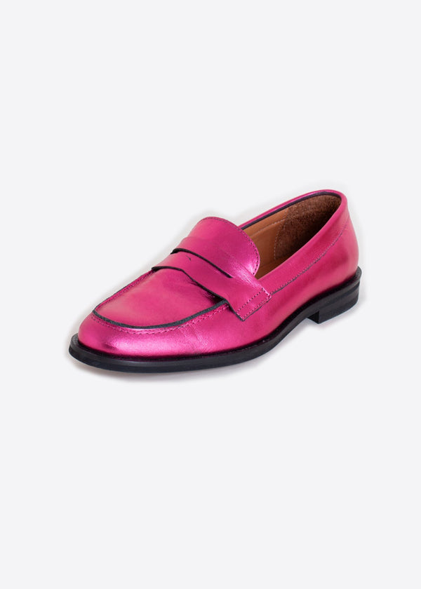 Metallic Pink Loafers