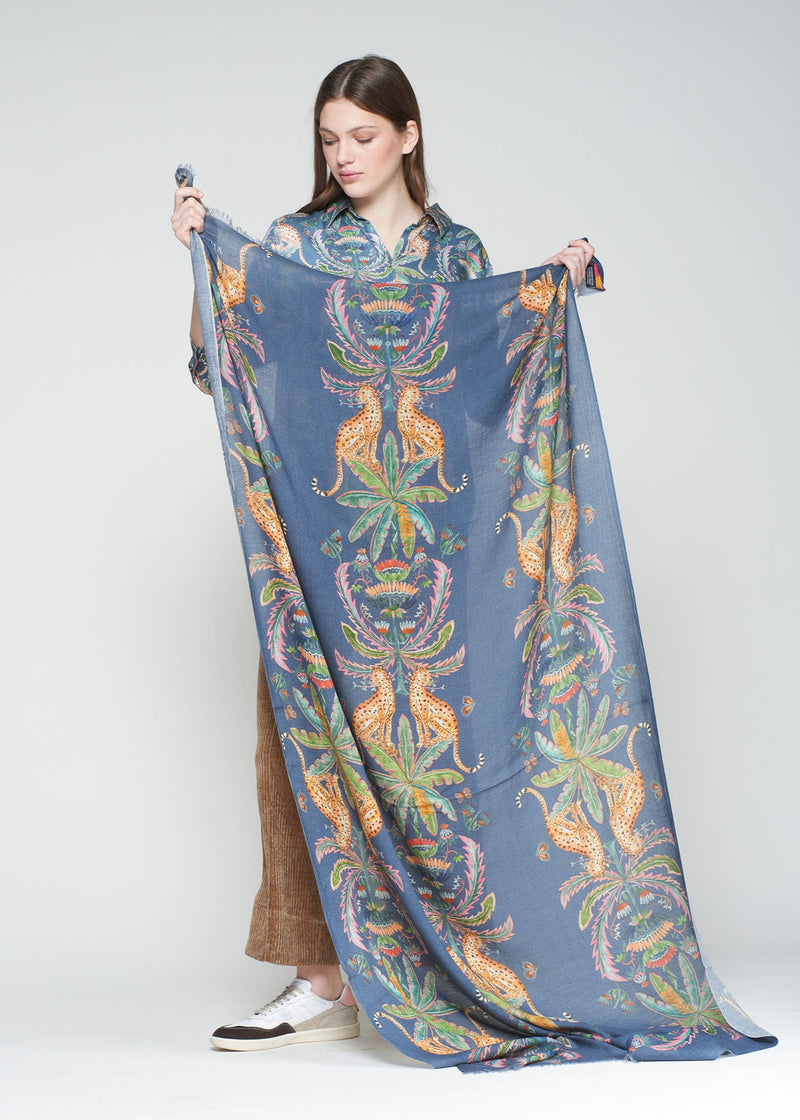 Leopard Palm Print Scarf