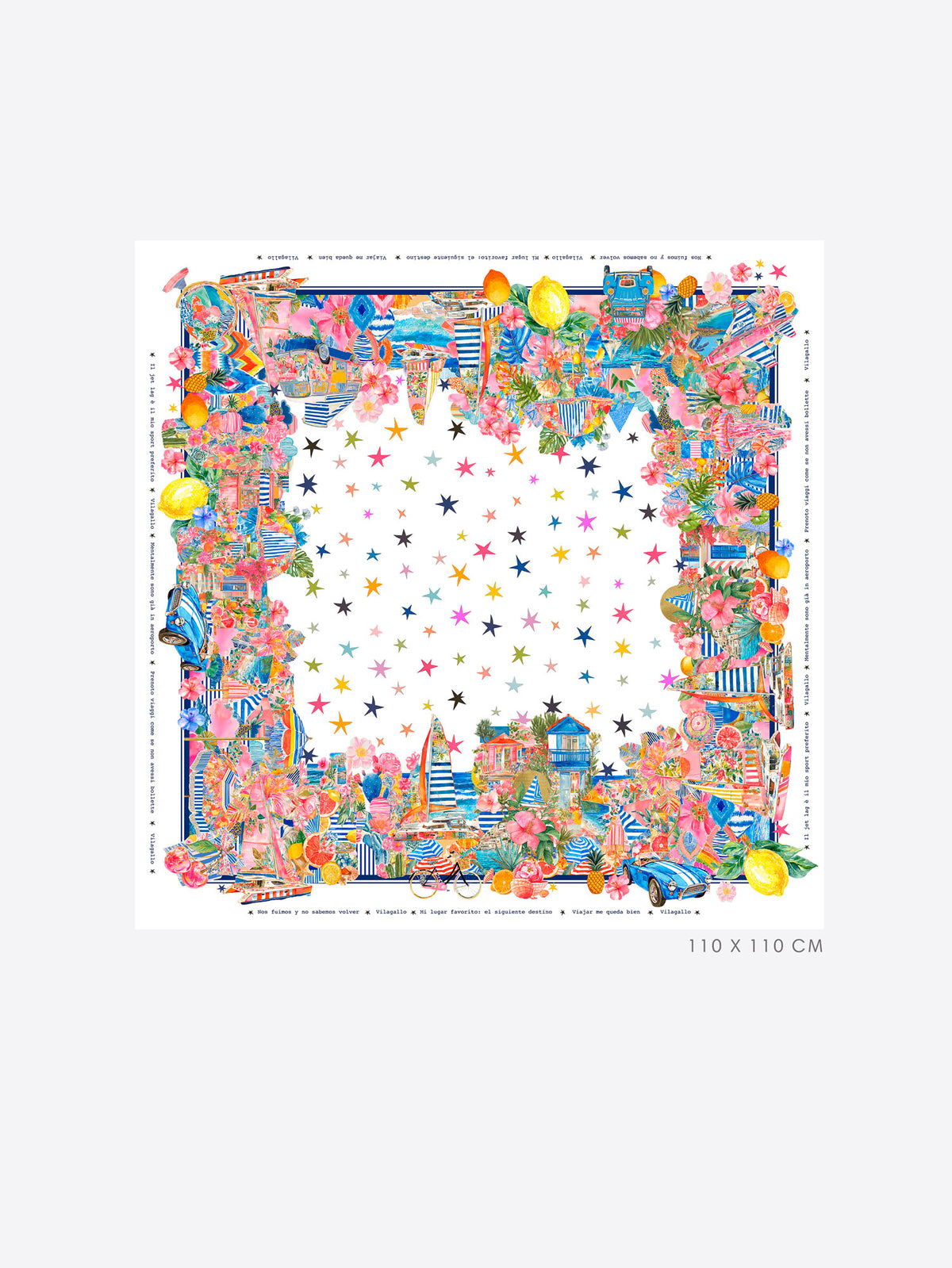 Silk Vacation Print Scarf