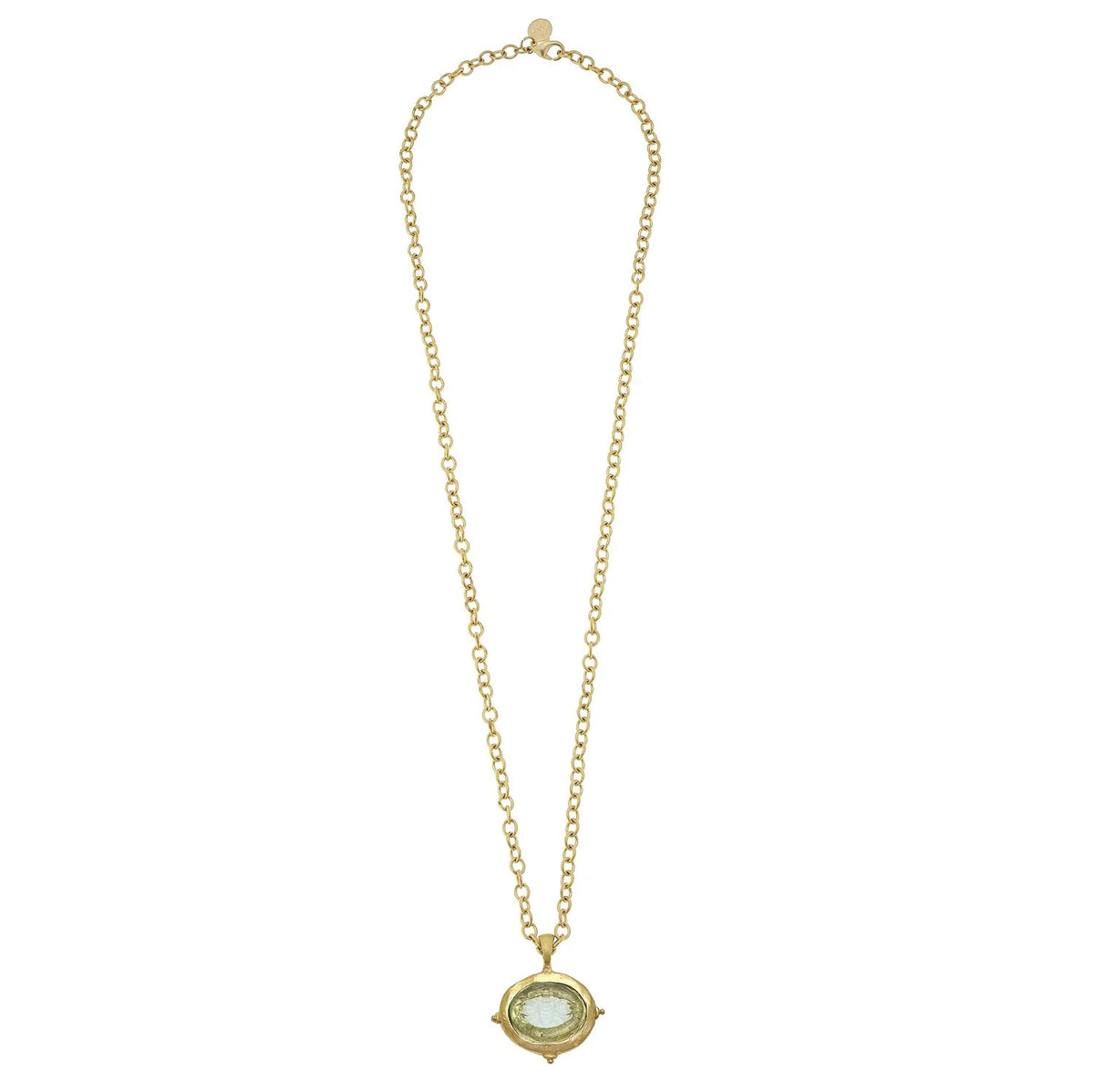 Long Venetian Glass Intaglio Necklace
