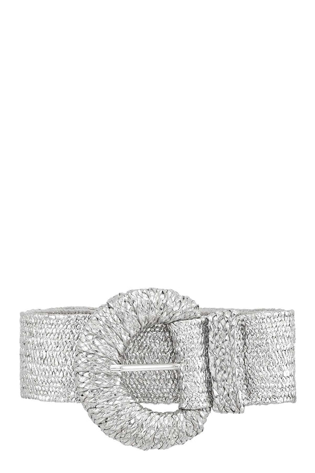 Half Circle Buckle Metallic Belt - 3 Colors