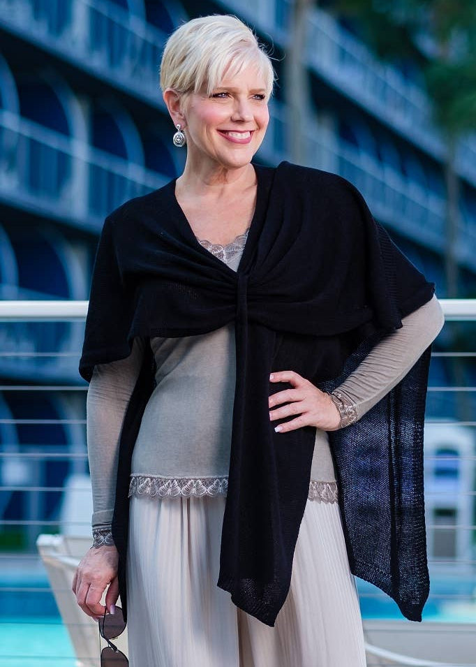 Aliya Multi Way Cotton Wrap: Black