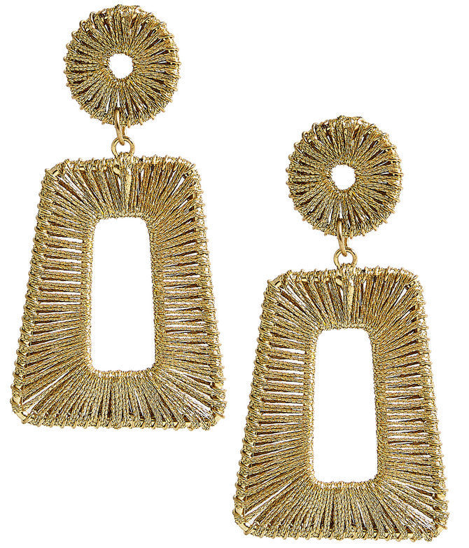 Jordan Raffia Earrings Gold