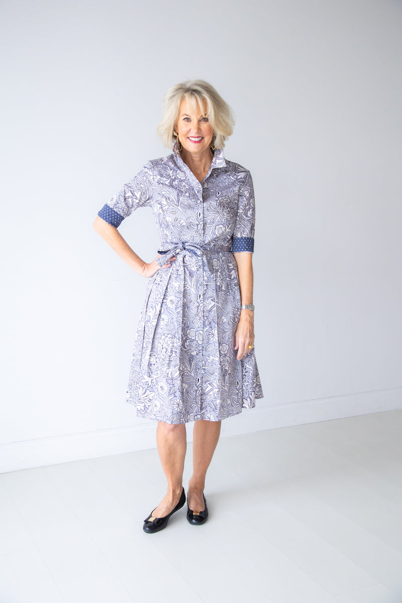 Kelly Dress - Charcoal Provence Floral