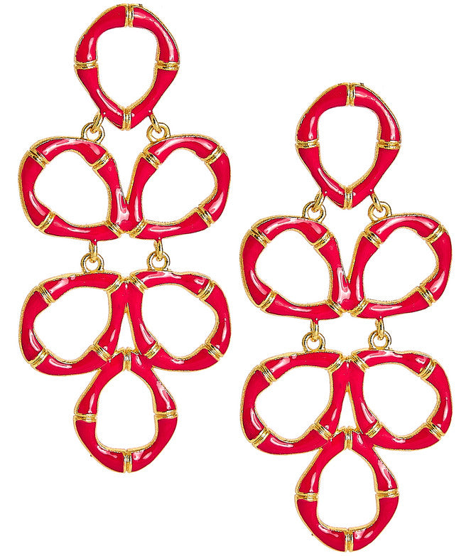 Ginger Bamboo Earring - 4 Colors Red