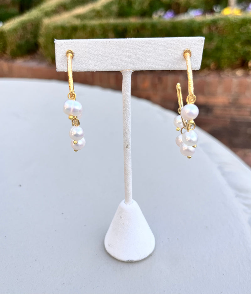 Pearl Hoop Earrings