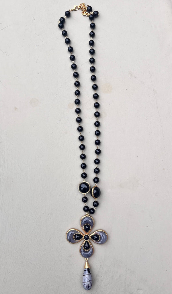 Long Resin Flower Necklace