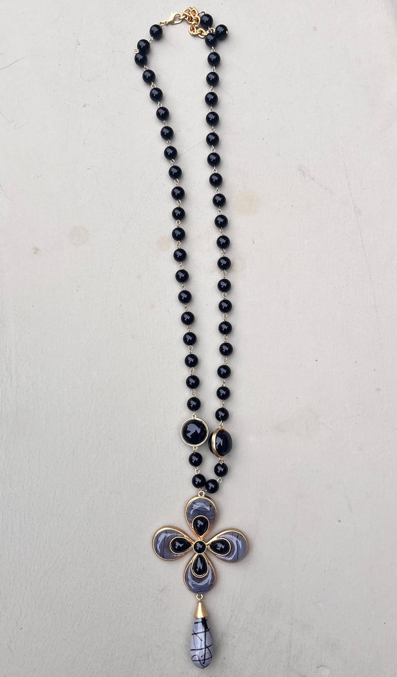 Long Resin Flower Necklace
