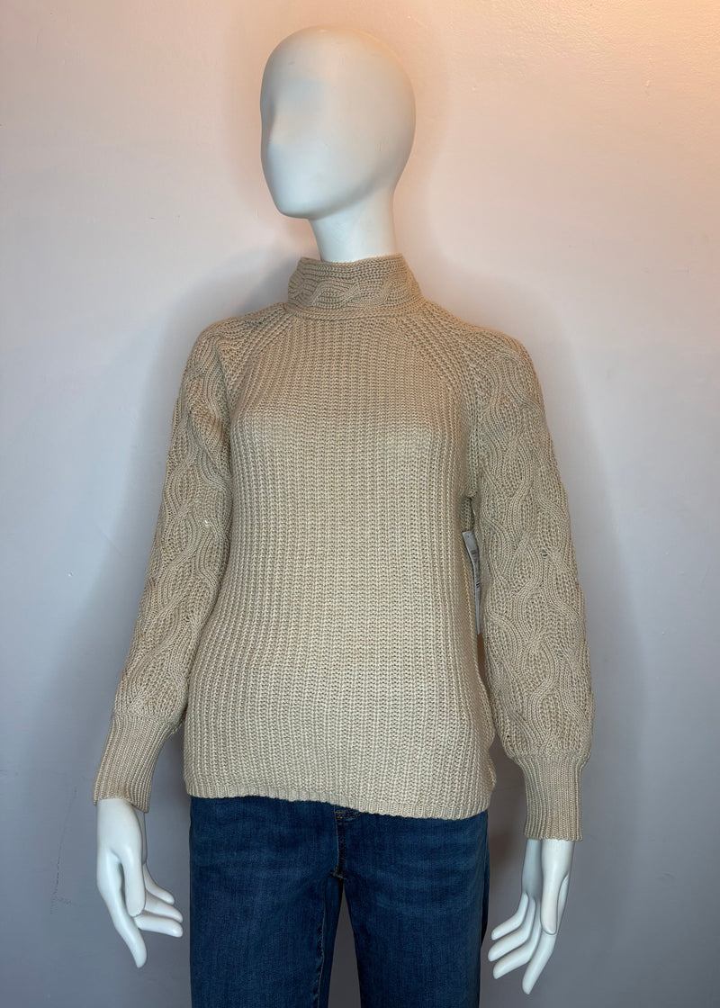 Cable Mock Neck Sweater