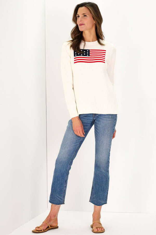 Casual Crew Neck Flag Sweater - 2 Colors