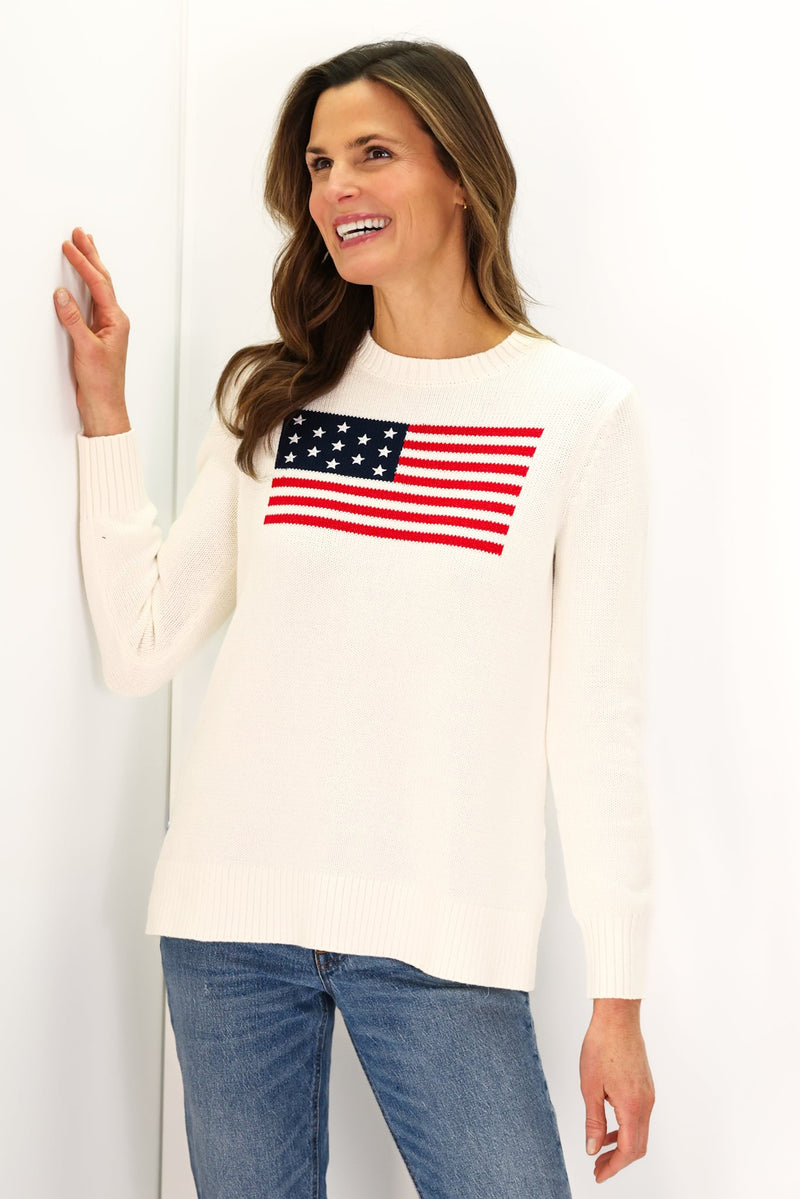 Casual Crew Neck Flag Sweater - 2 Colors