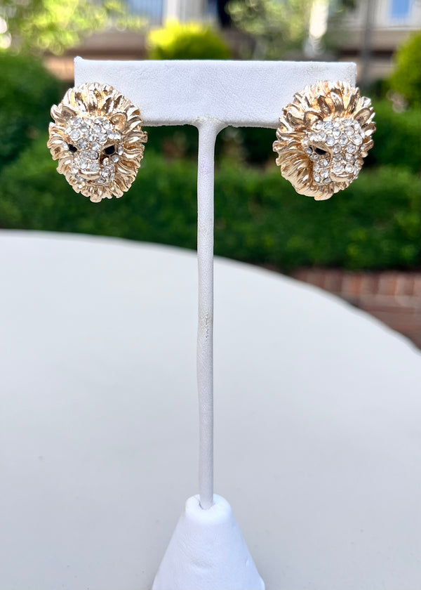 Jeweled Lion Earrings