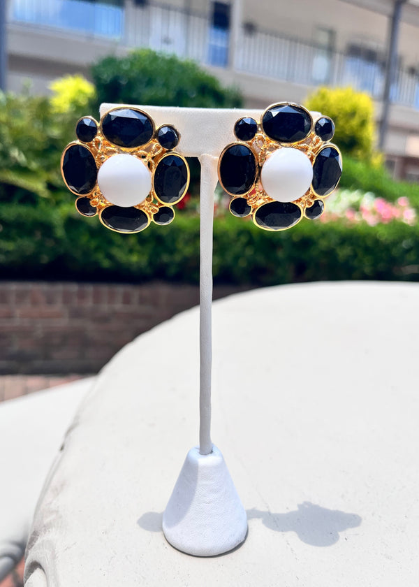 Jet Clip Earrings