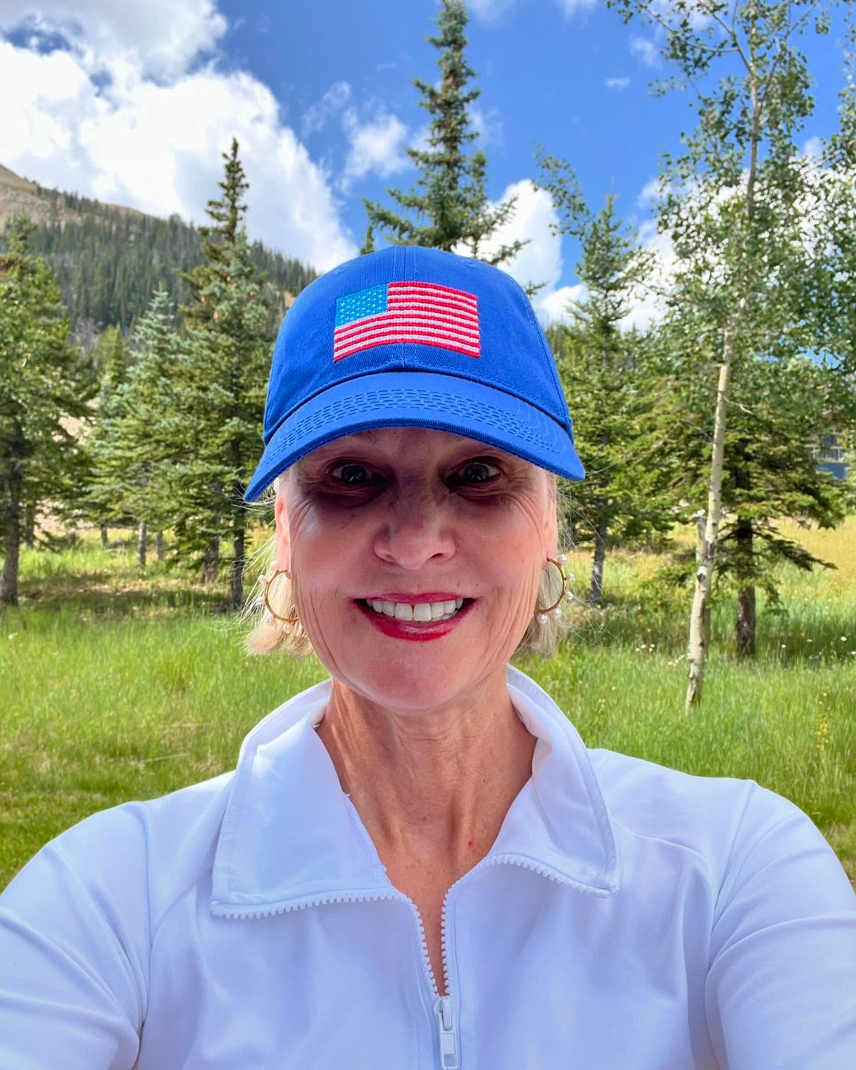 American Flag Needlepoint Hat