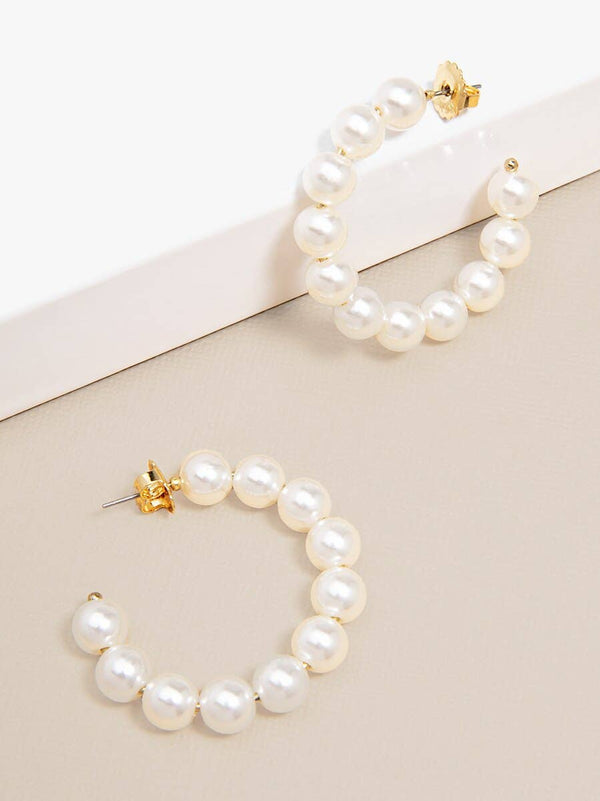 The Classic Pearl Hoop Earrings: Pearl