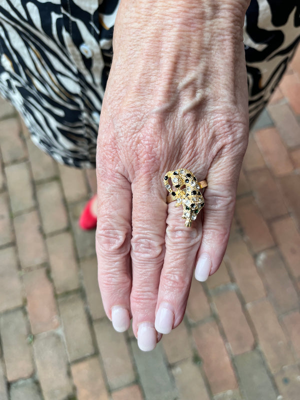 Jeweled Leopard Ring