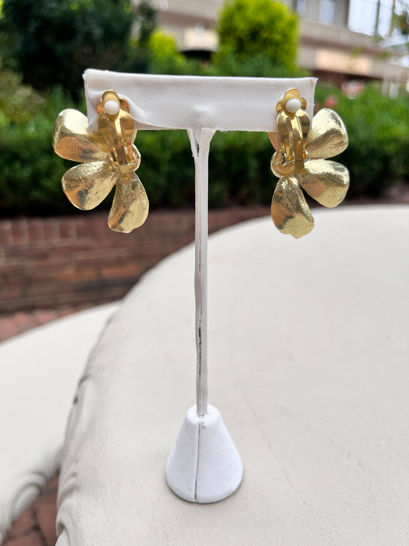 Flower Clip Earrings