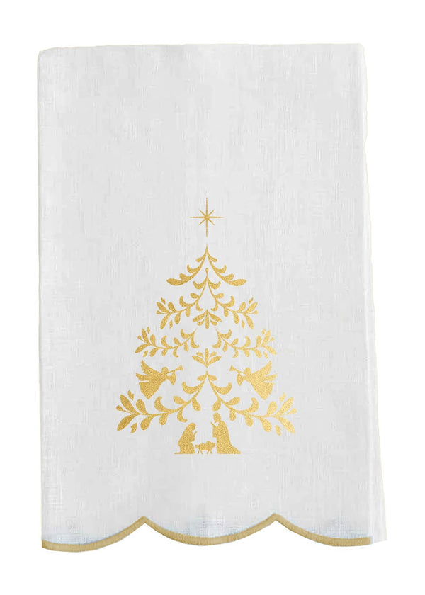 Tea Towel Nativity Tree