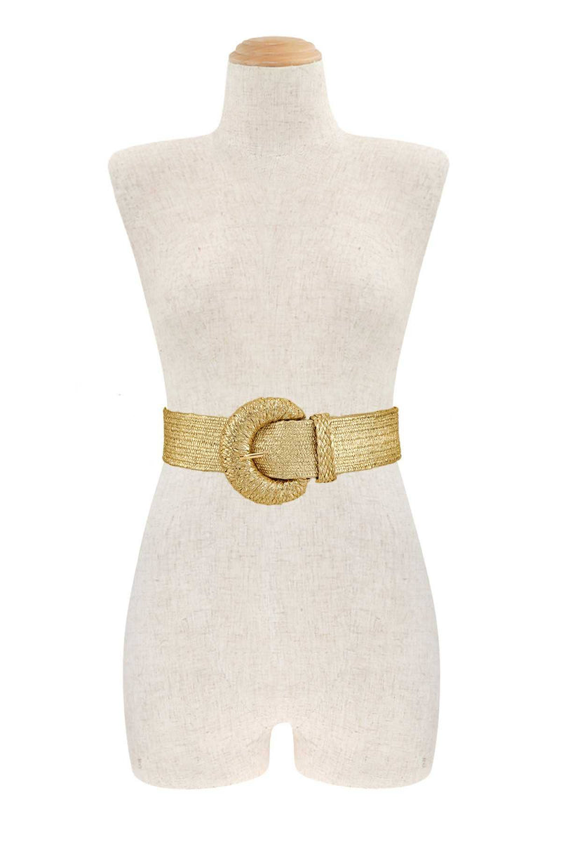 Half Circle Buckle Metallic Belt - 3 Colors