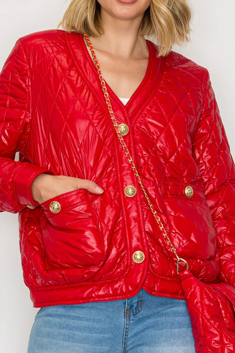 Johya Puffer Jacket & Matching Crossbody Bag - 2 Colors