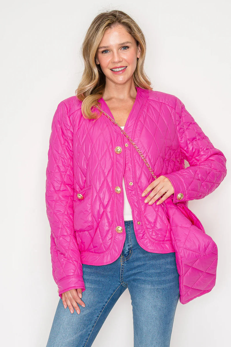 Johya Puffer Jacket & Matching Crossbody Bag - 2 Colors