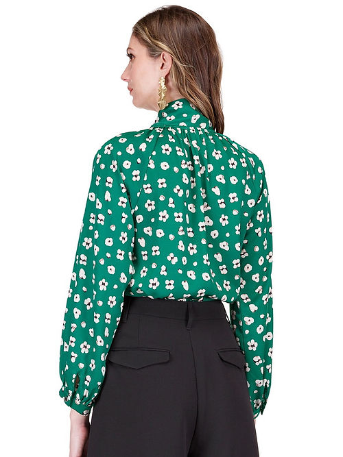 V-Neck Tie Blouse