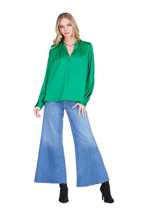 Placket V-neck Top
