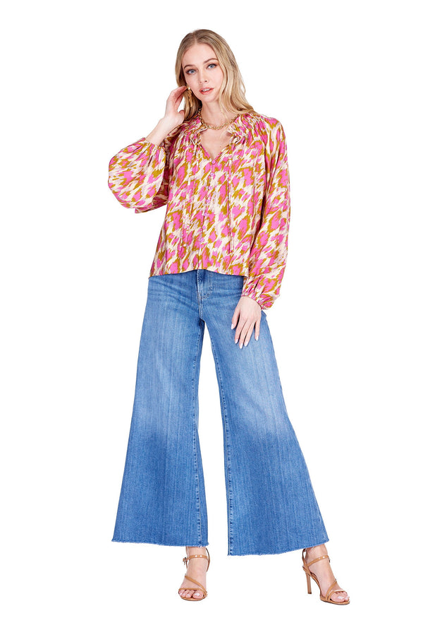 Elastic Neck Peasant Blouse
