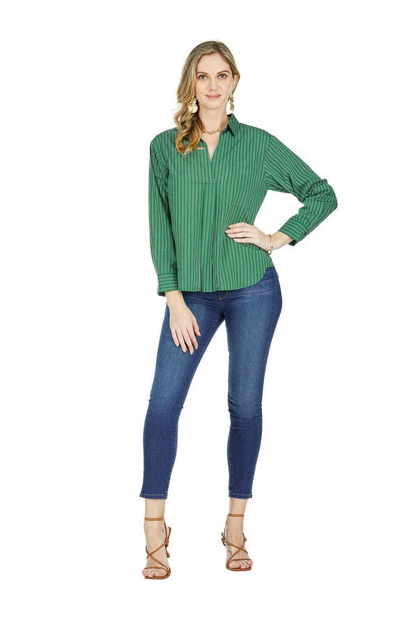 Green Stripe Blouse