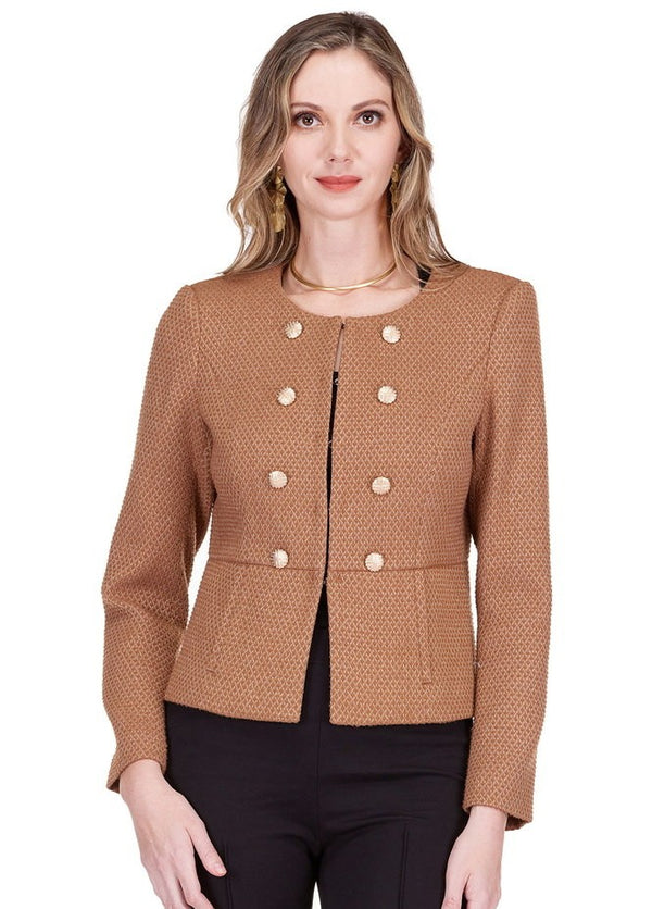 Cinched Waist Button Jacket