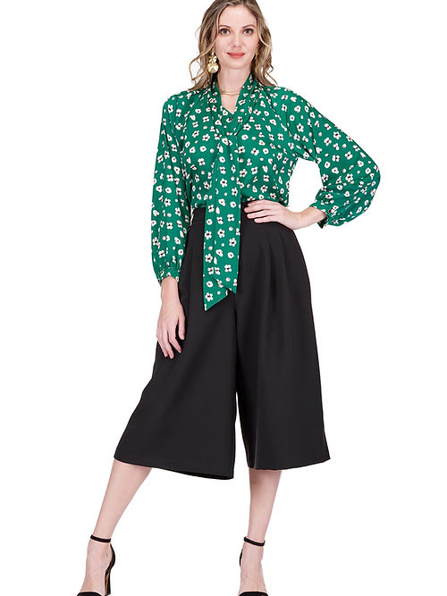 V-Neck Tie Blouse