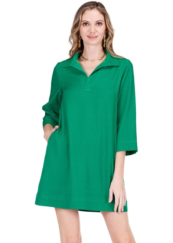 Placket Bell Sleeve Dress