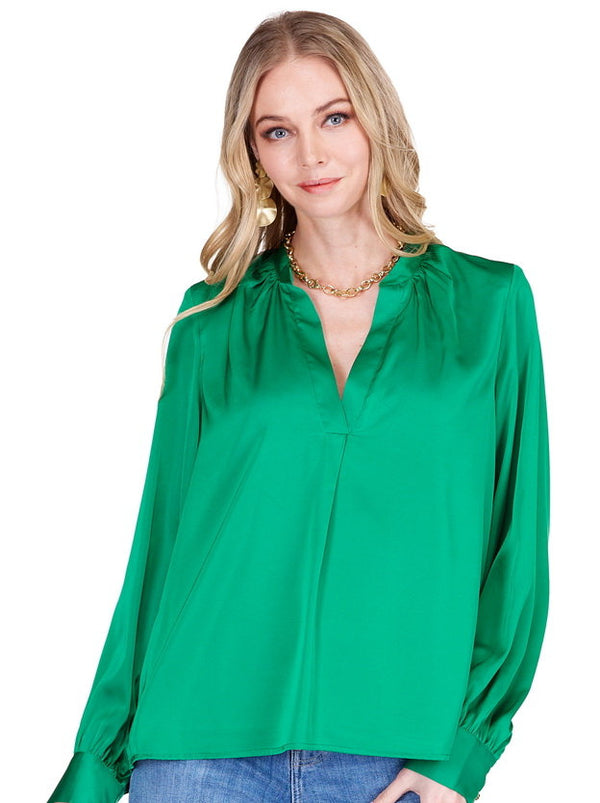 Placket V-neck Top