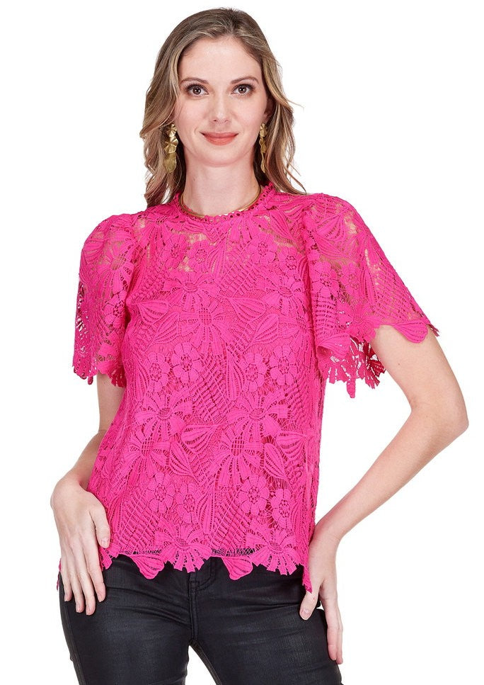 Short Sleeve Lace Top