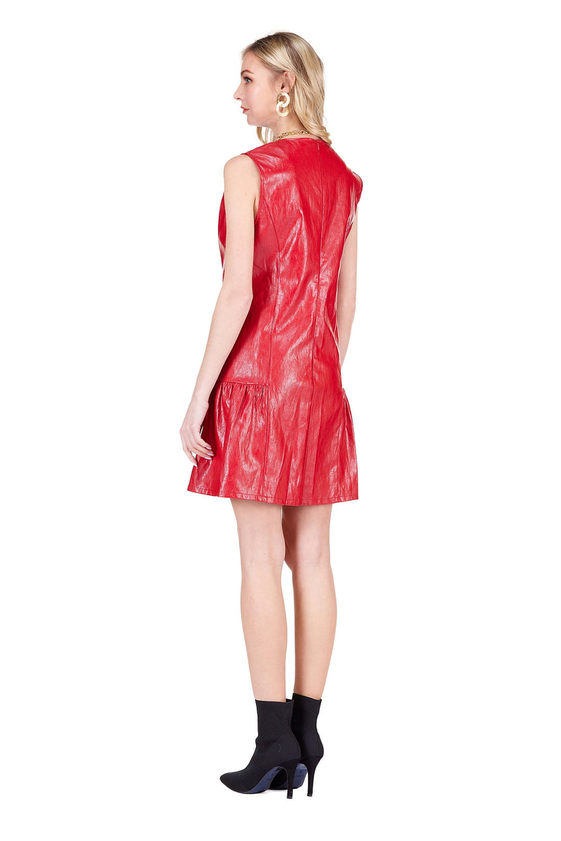 Flounced Hem Sleeveless Dress