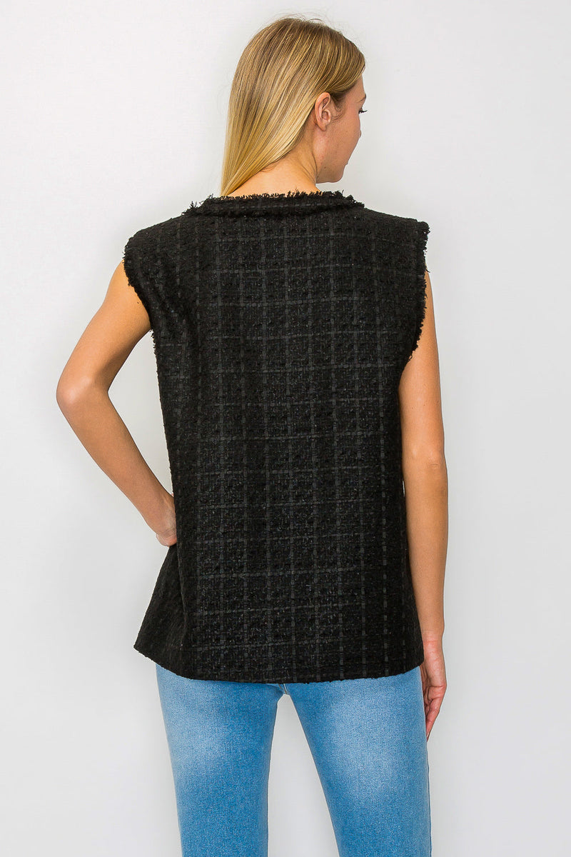 Jennifer Tweed Vest with Flowers