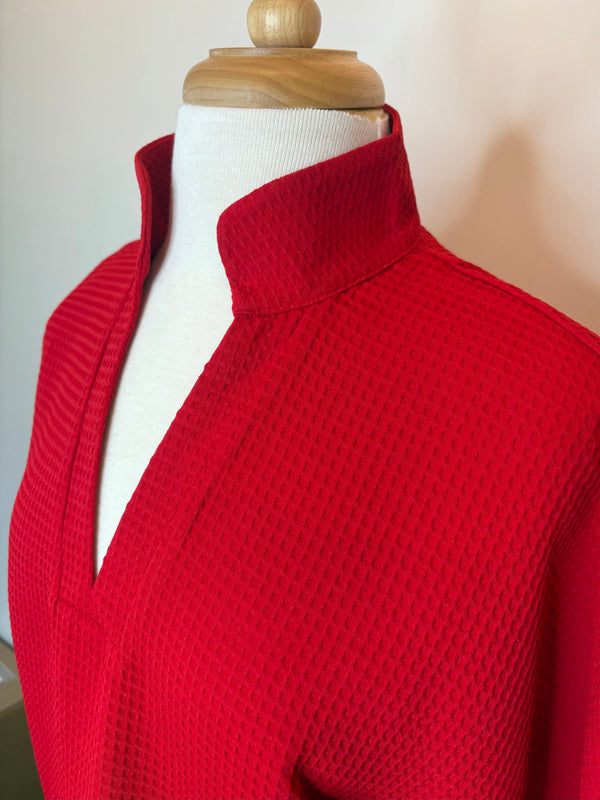 Caroline Top Red Waffle