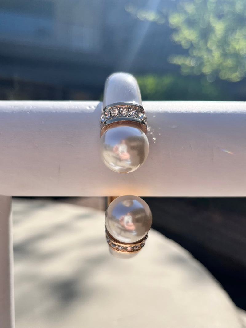Enamel and Pearl Cuff