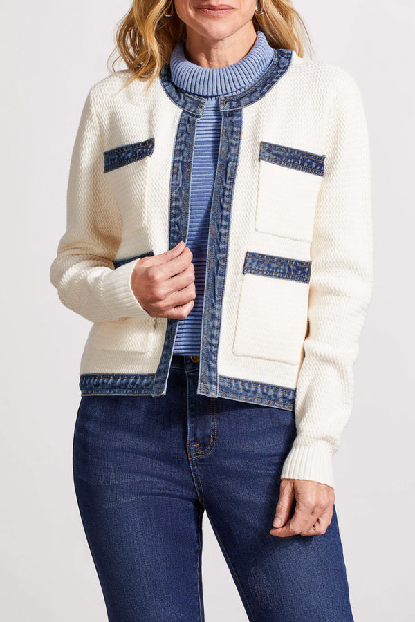 Fancy Sweater/Denim Jacket w/ Pockets