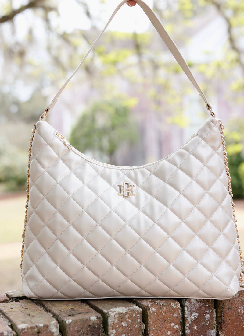 Maeve Quilted Tote - 2 Colors One Size Pearl