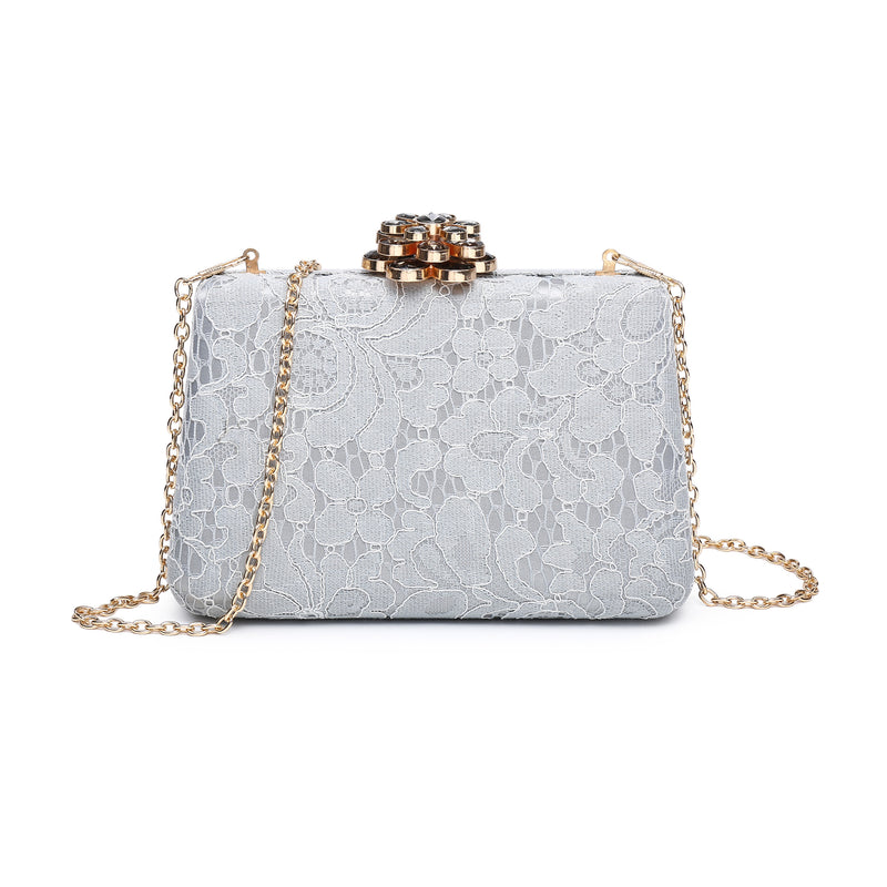 Nidia Lace Clutch - 3 Colors One Size Grey