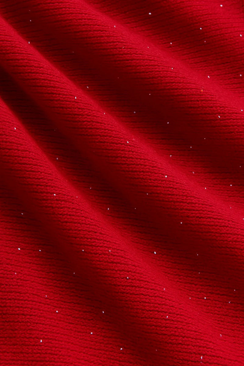 Shimmer Knit Drop Shoulder Turtleneck Sweater